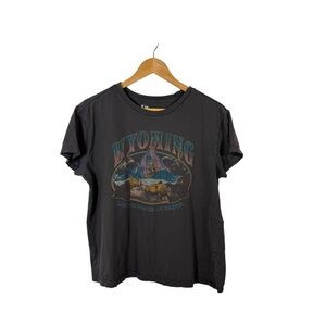 Doe Women’s Wyoming Crewneck Graphic Tee in Grey Multi Size L